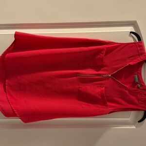 New York & Company Vibrant pink Zip Blouse